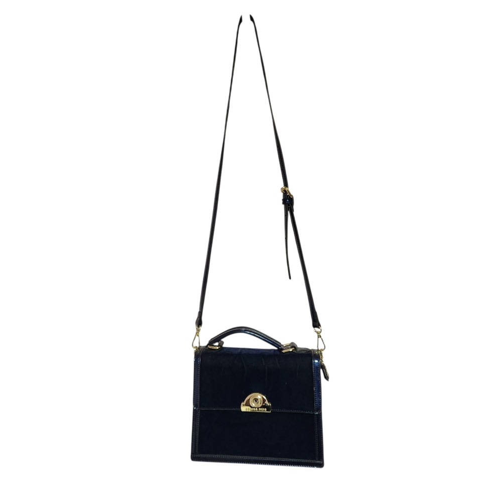 Celine Dion  Midnight Blue Shoulder bag with Gold Accents